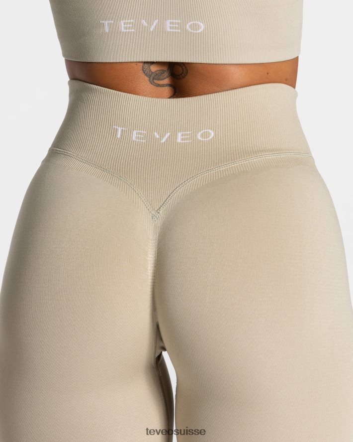 vêtements femmes TEVEO 40204P117 leggings froissés tendance sable