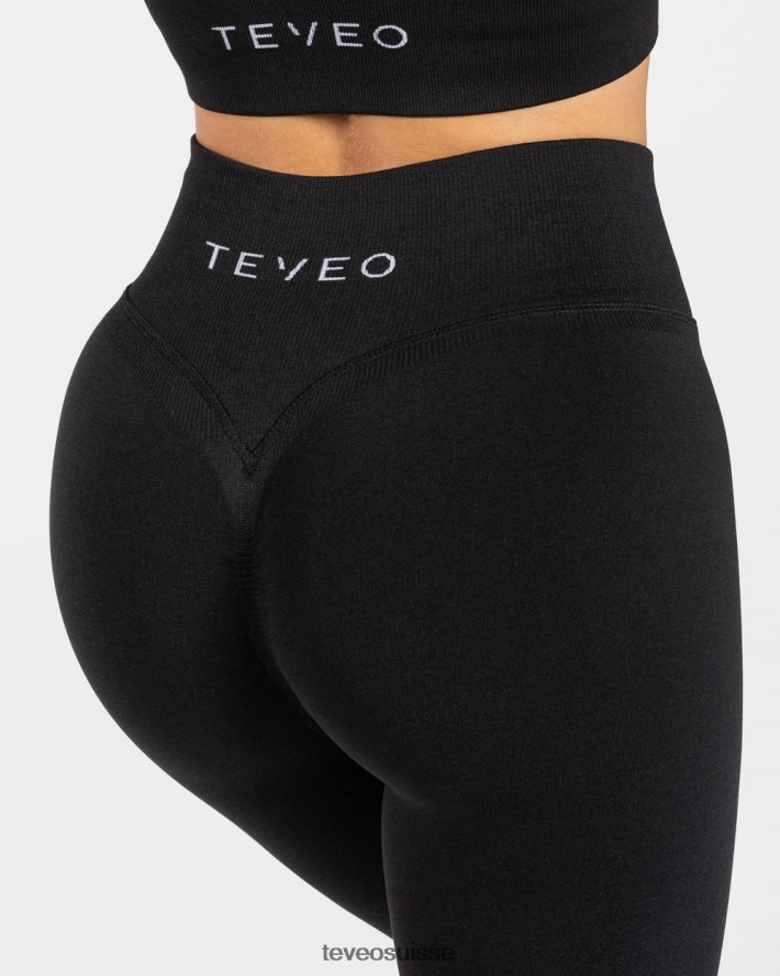 vêtements femmes TEVEO 40204P118 leggings froissés tendance noir