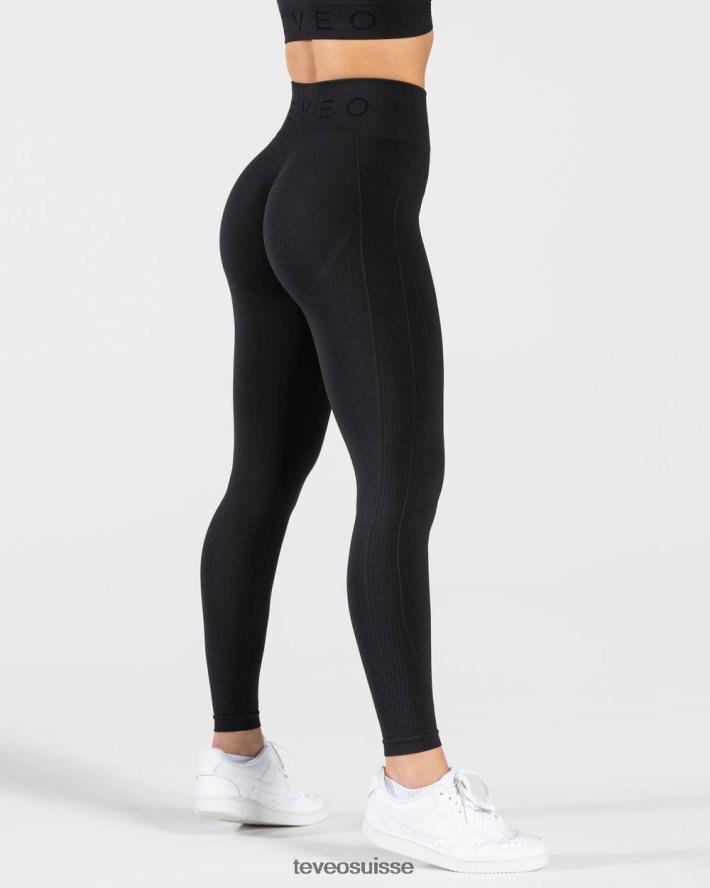 vêtements femmes TEVEO 40204P122 leggings froissés focus noir