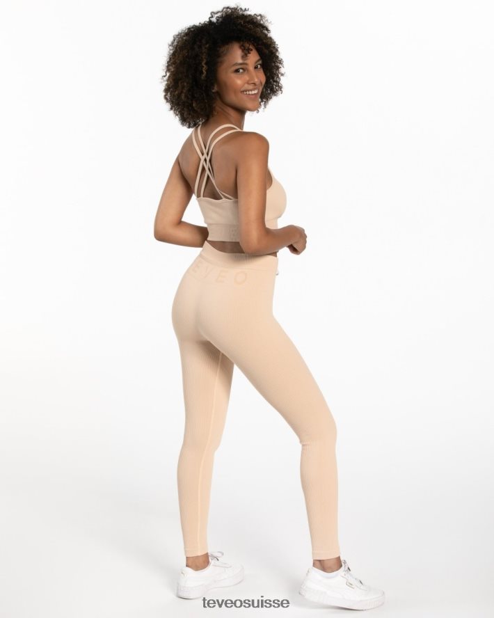 vêtements femmes TEVEO 40204P124 legging côtelé nu