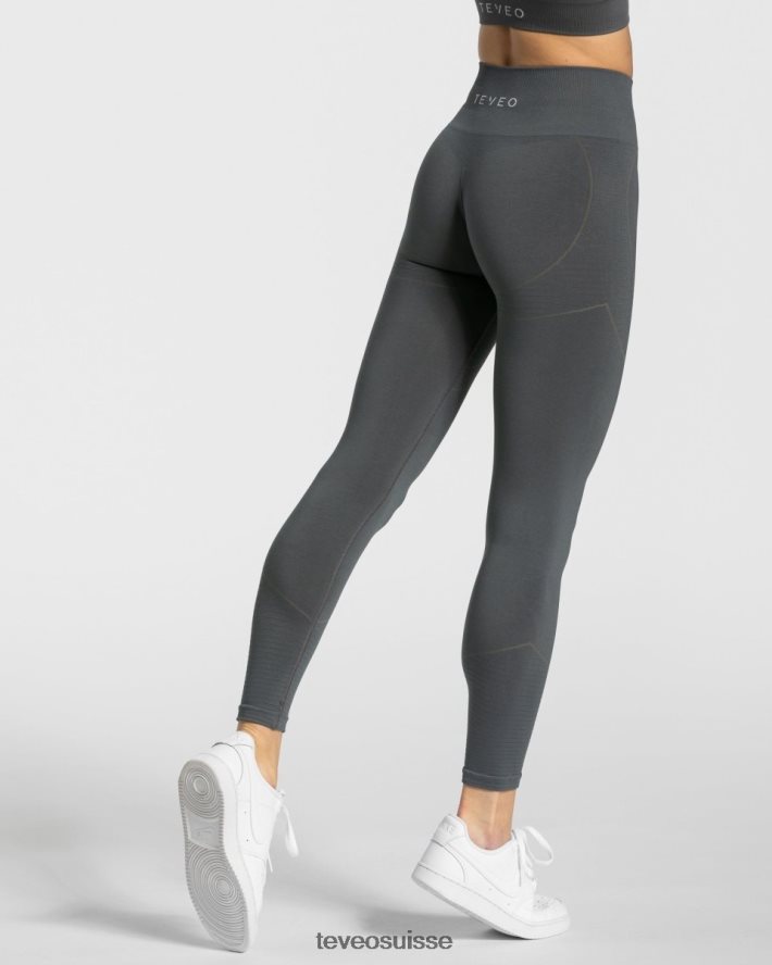 vêtements femmes TEVEO 40204P126 vrais leggings gris foncé