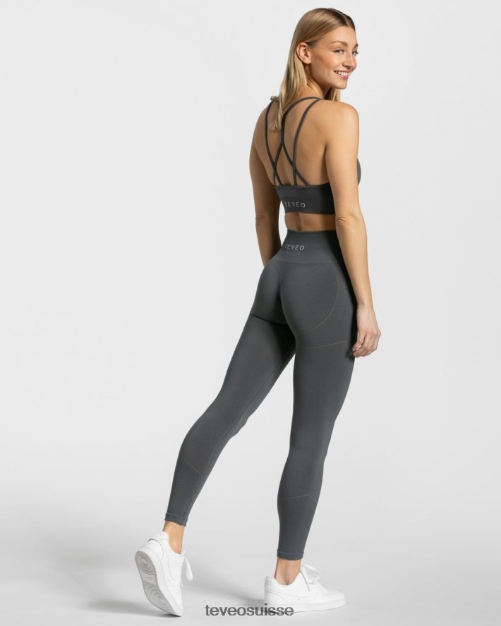 vêtements femmes TEVEO 40204P126 vrais leggings gris foncé