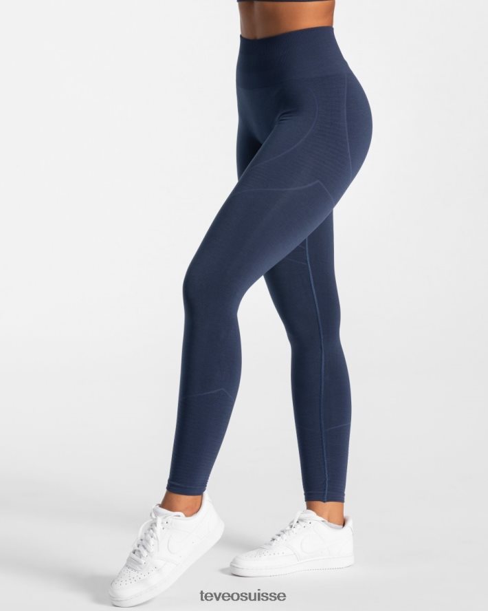 vêtements femmes TEVEO 40204P131 vrais leggings bleu foncé