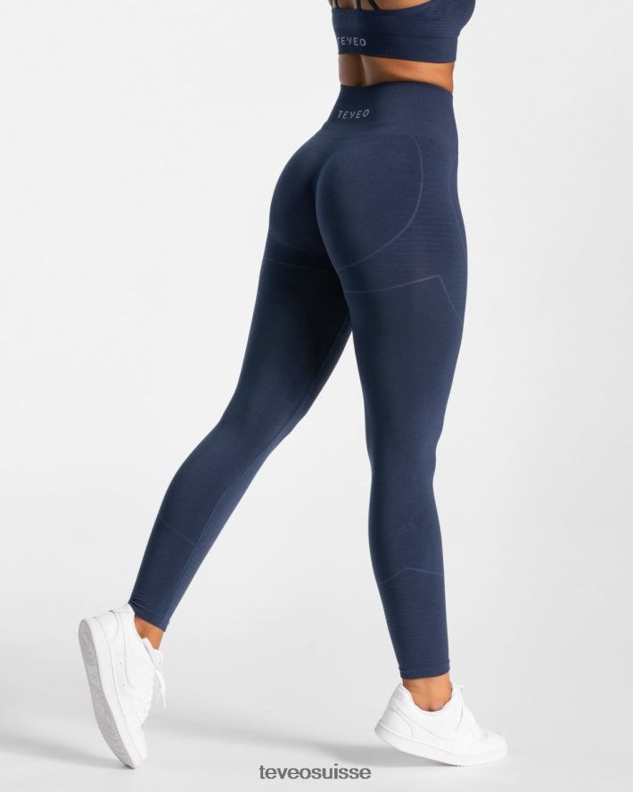 vêtements femmes TEVEO 40204P131 vrais leggings bleu foncé