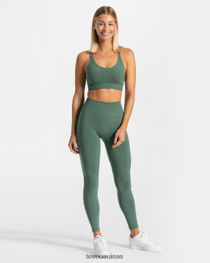 vêtements femmes TEVEO 40204P132 vrais leggings vert foncé