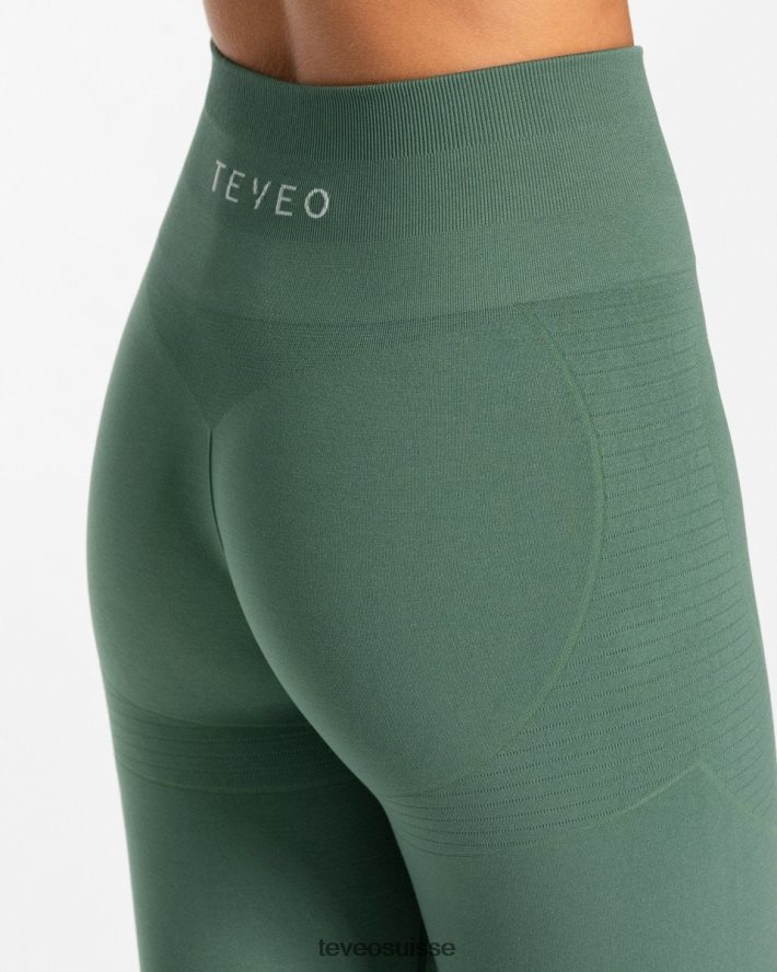 vêtements femmes TEVEO 40204P132 vrais leggings vert foncé