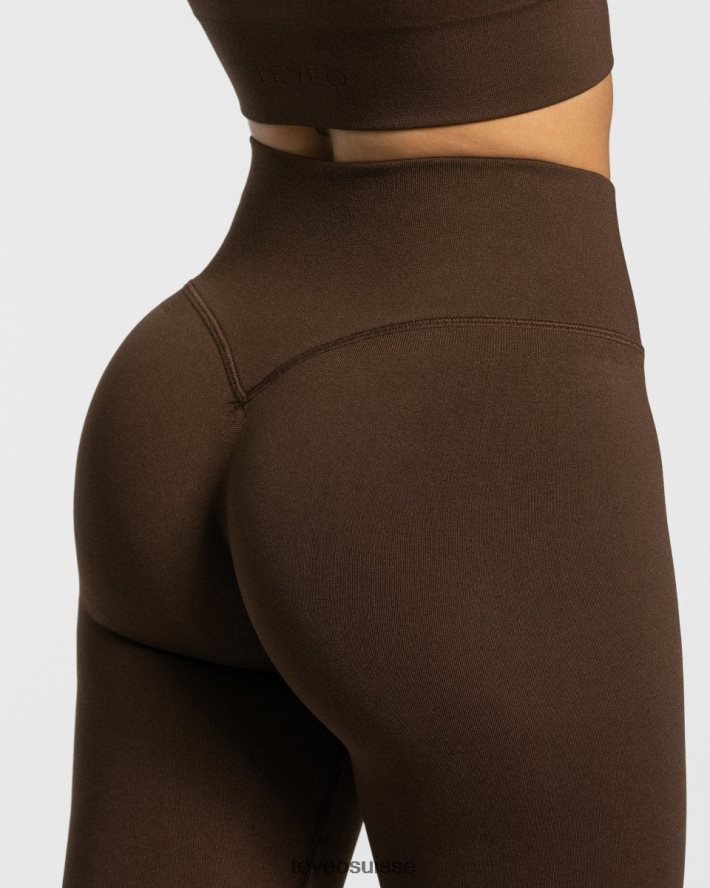 vêtements femmes TEVEO 40204P137 leggings fendus impertinents brun
