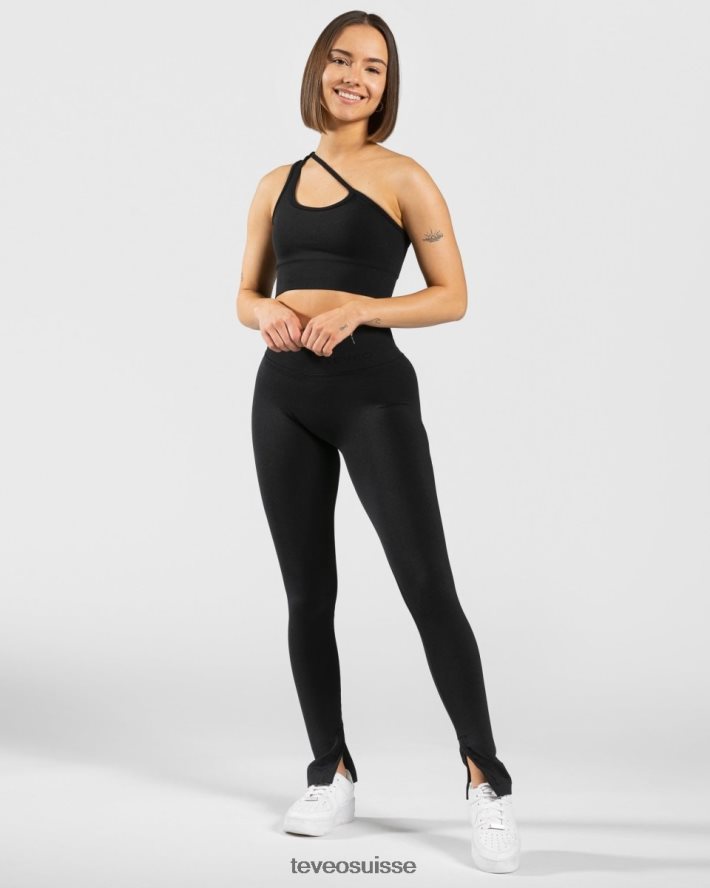 vêtements femmes TEVEO 40204P138 leggings fendus impertinents noir