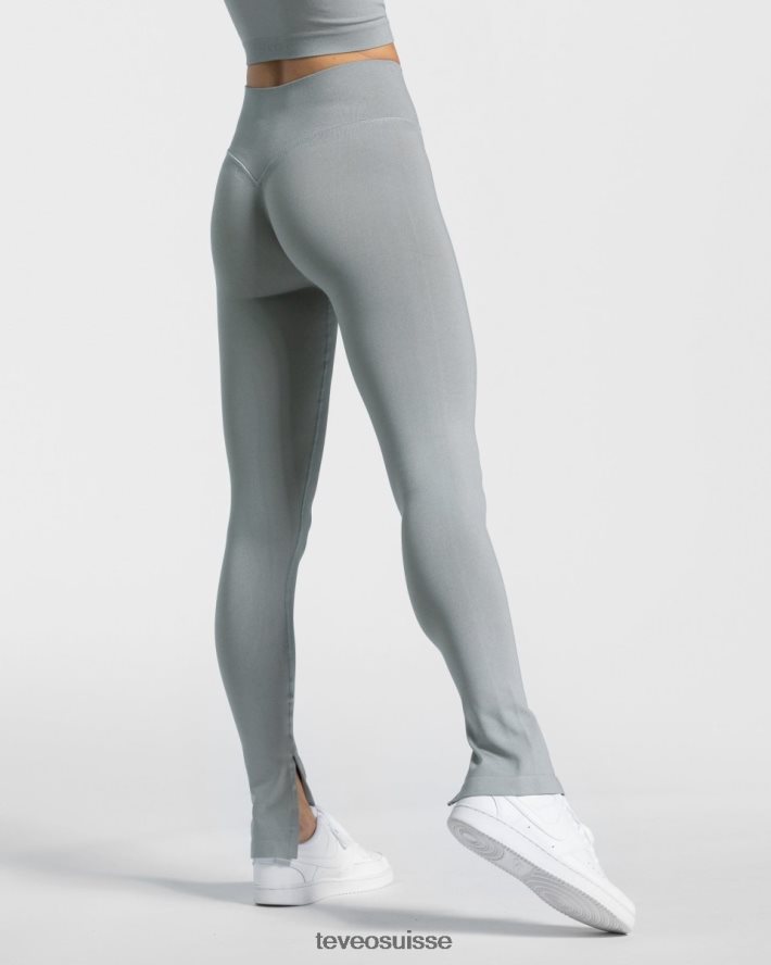 vêtements femmes TEVEO 40204P139 leggings fendus impertinents bleu acier