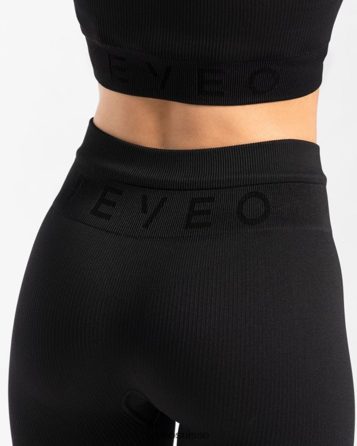 vêtements femmes TEVEO 40204P144 legging côtelé noir