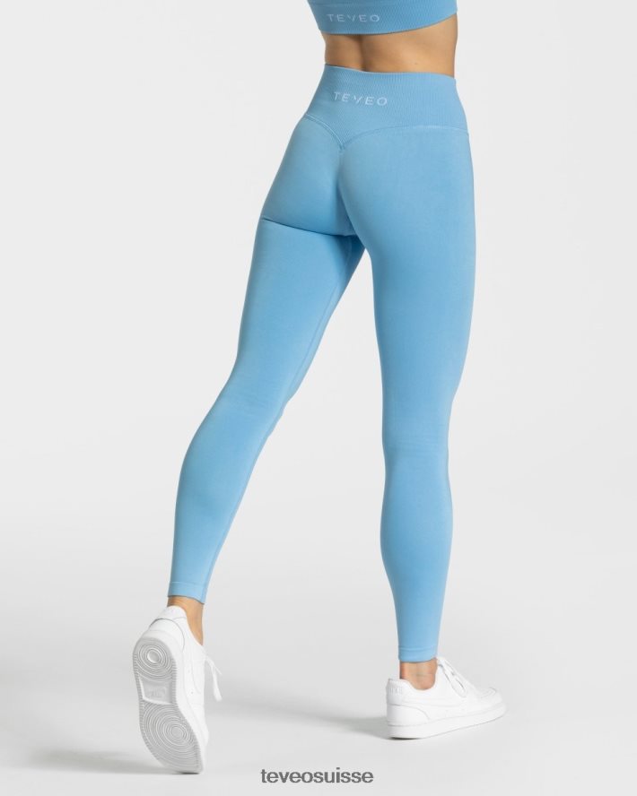 vêtements femmes TEVEO 40204P145 sensations leggings bleu bébé