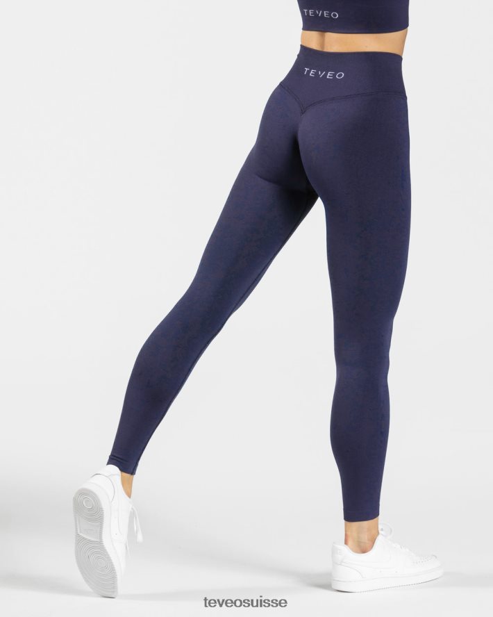 vêtements femmes TEVEO 40204P146 sensations leggings bleu foncé