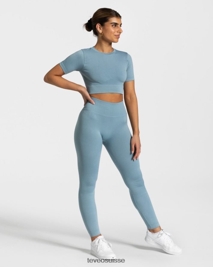 vêtements femmes TEVEO 40204P150 sensations leggings bleu acier