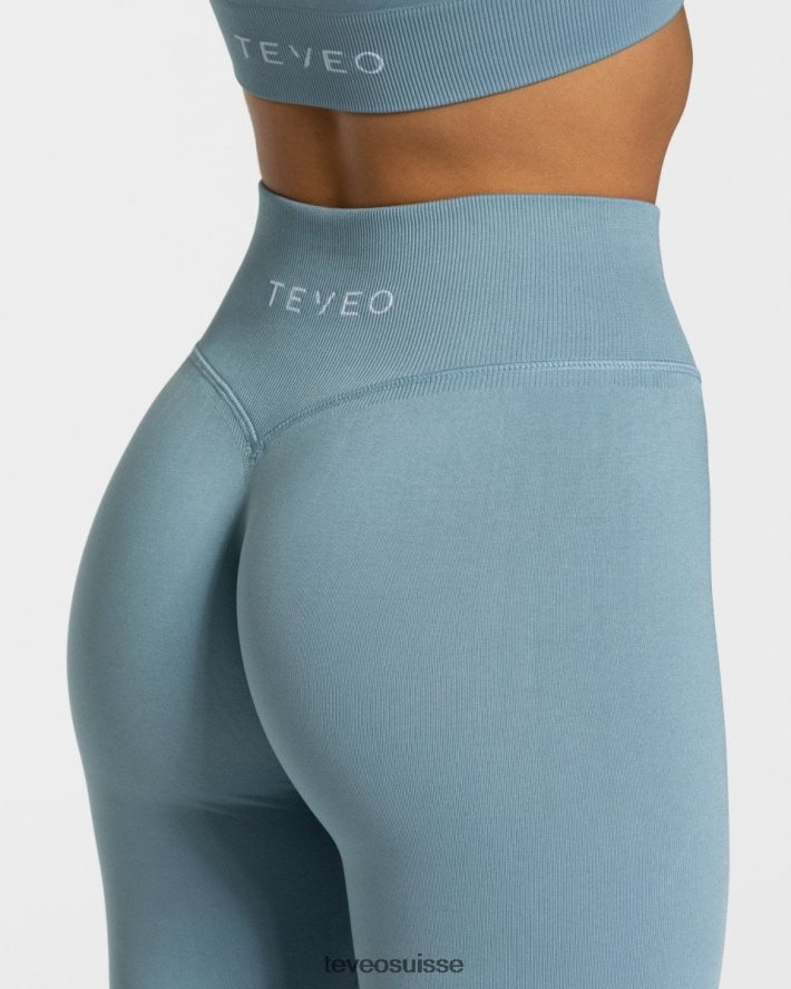 vêtements femmes TEVEO 40204P150 sensations leggings bleu acier