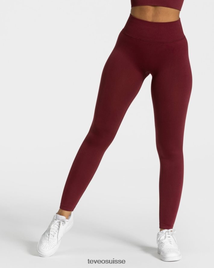 vêtements femmes TEVEO 40204P152 sensations leggings vin rouge