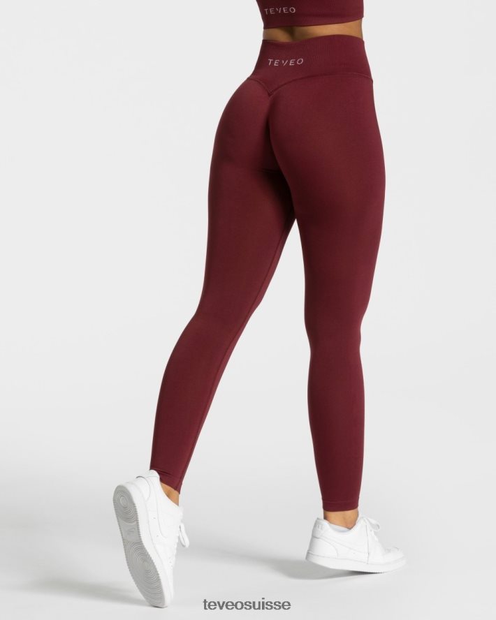 vêtements femmes TEVEO 40204P152 sensations leggings vin rouge
