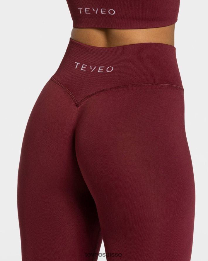 vêtements femmes TEVEO 40204P152 sensations leggings vin rouge