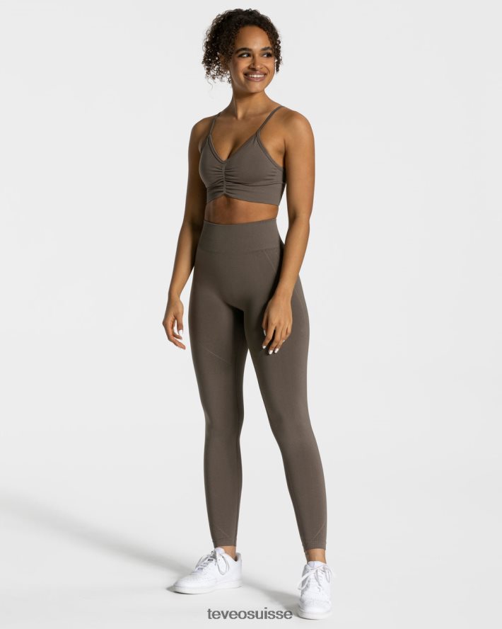 vêtements femmes TEVEO 40204P160 leggings froissés focus taupe