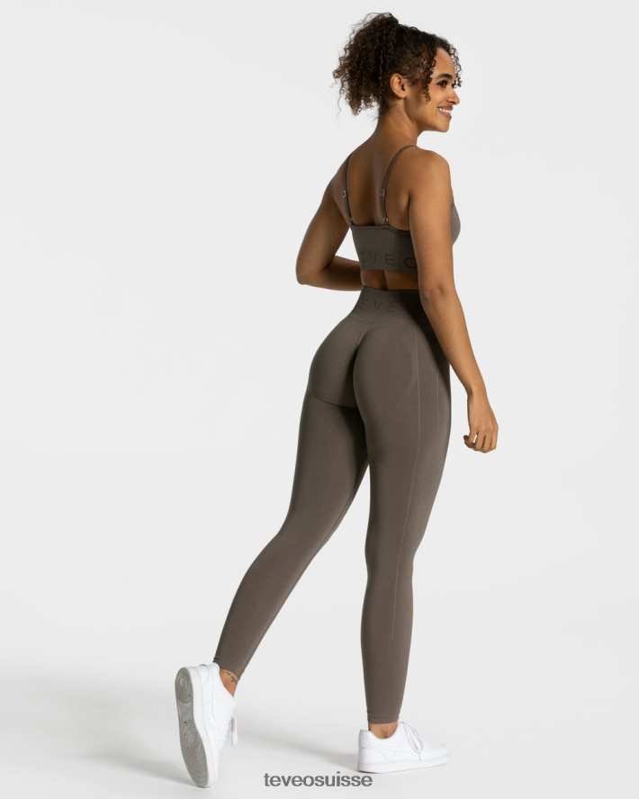 vêtements femmes TEVEO 40204P160 leggings froissés focus taupe