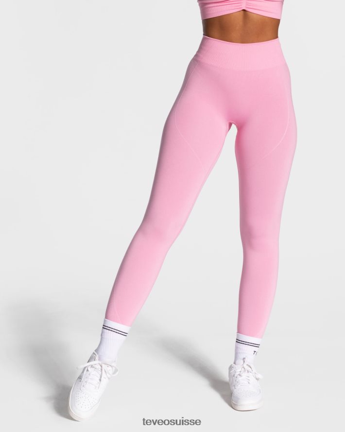 vêtements femmes TEVEO 40204P162 leggings froissés focus rose