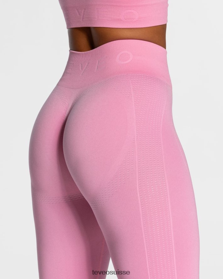 vêtements femmes TEVEO 40204P162 leggings froissés focus rose