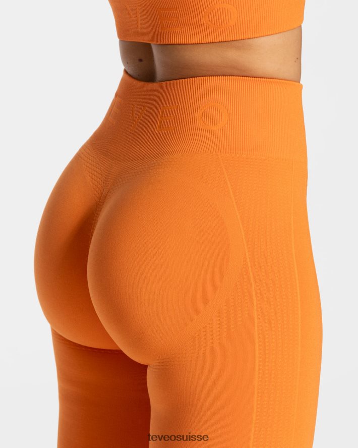vêtements femmes TEVEO 40204P163 leggings froissés focus orange