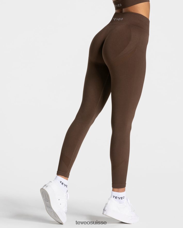 vêtements femmes TEVEO 40204P52 rehausser les leggings marron foncé