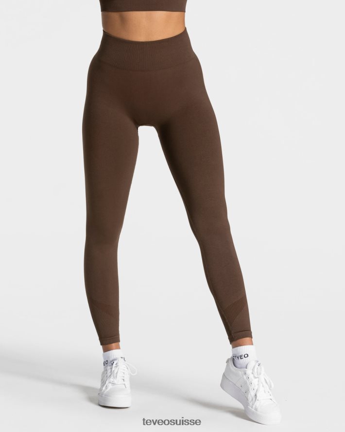 vêtements femmes TEVEO 40204P52 rehausser les leggings marron foncé