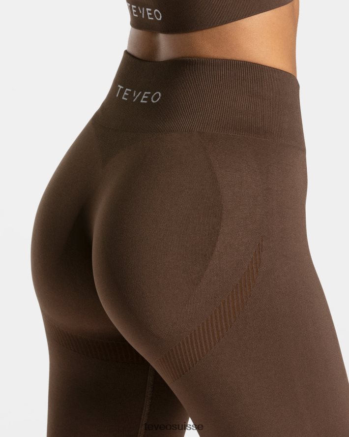 vêtements femmes TEVEO 40204P52 rehausser les leggings marron foncé