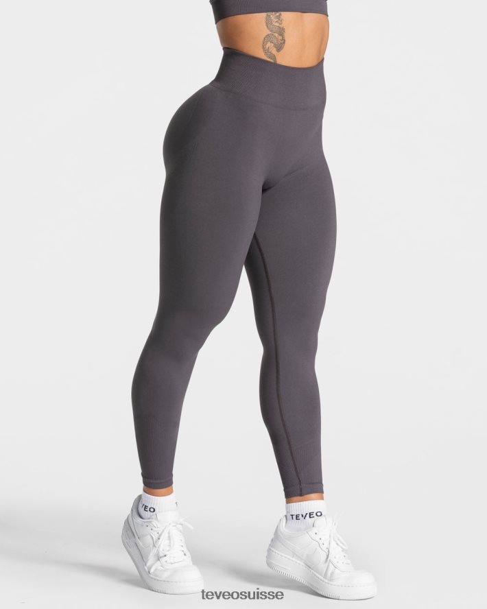 vêtements femmes TEVEO 40204P53 rehausser les leggings gris foncé