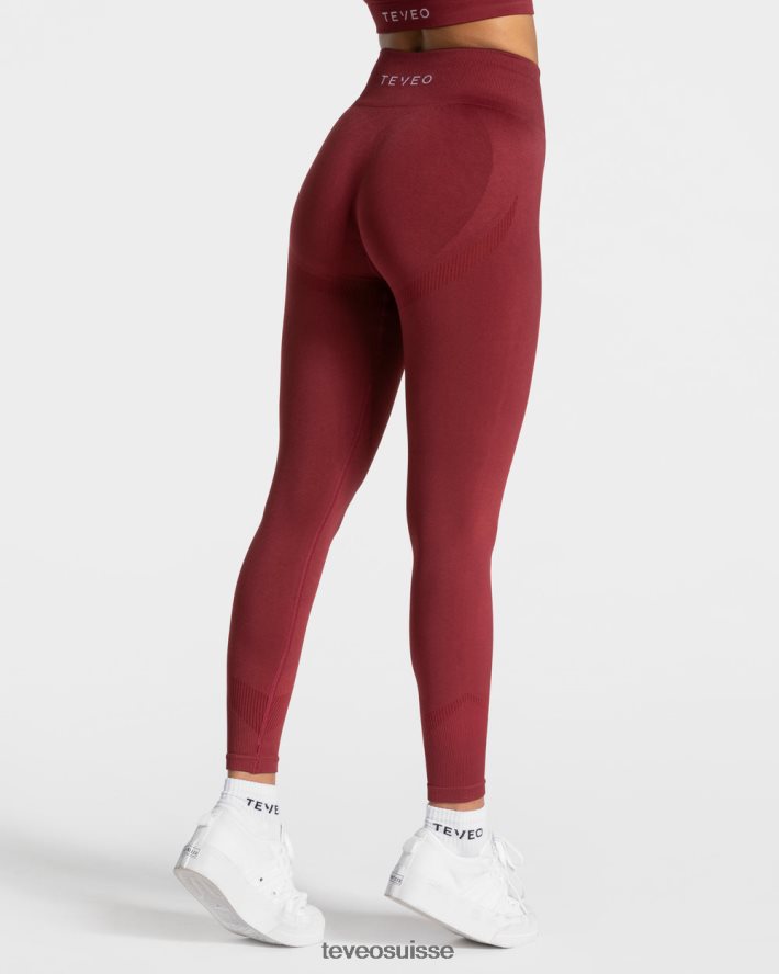 vêtements femmes TEVEO 40204P55 rehausser les leggings vin rouge