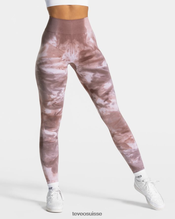 vêtements femmes TEVEO 40204P56 leggings scrunch tie-dye Terre