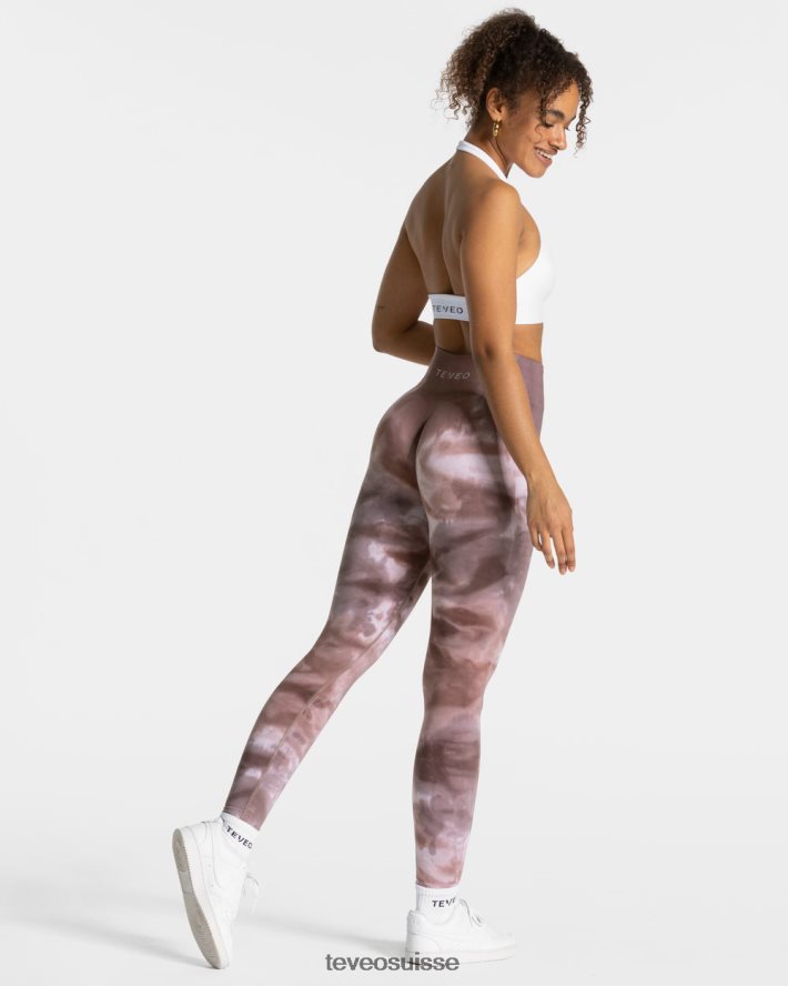 vêtements femmes TEVEO 40204P56 leggings scrunch tie-dye Terre