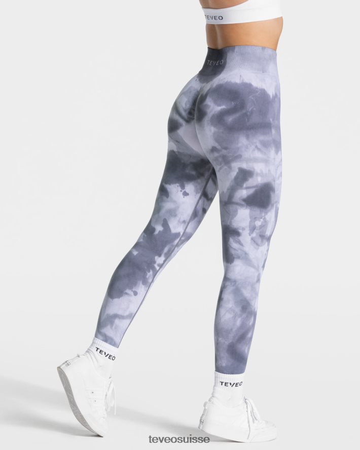 vêtements femmes TEVEO 40204P57 leggings scrunch tie-dye orageux