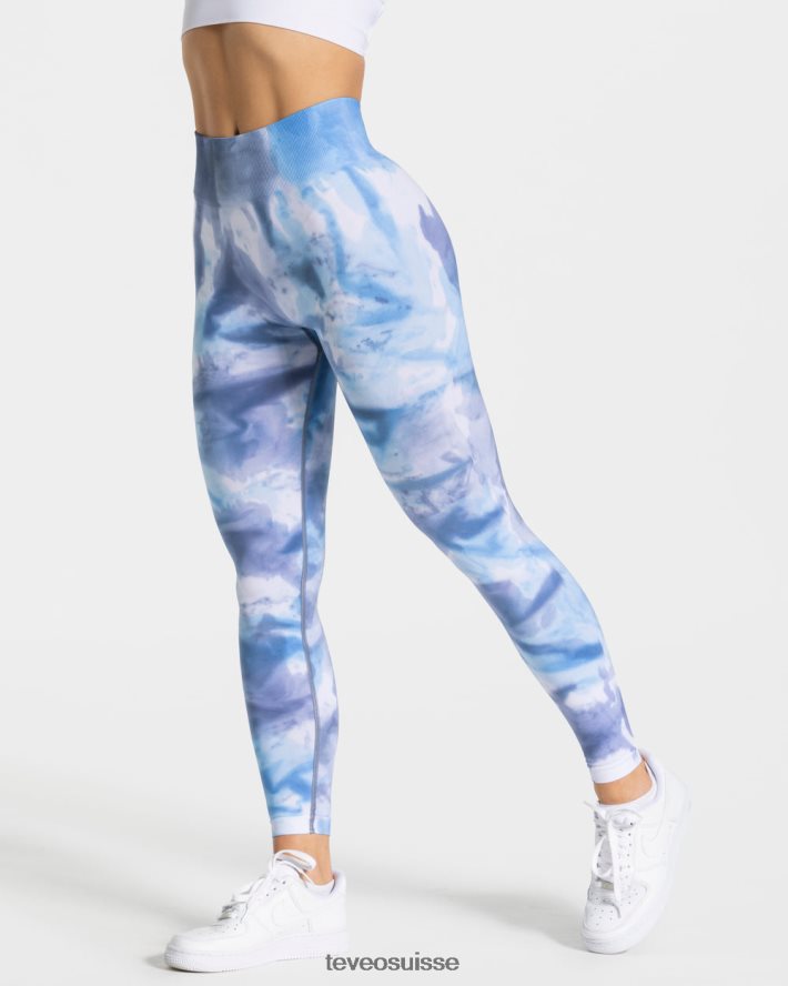 vêtements femmes TEVEO 40204P58 leggings scrunch tie-dye océan