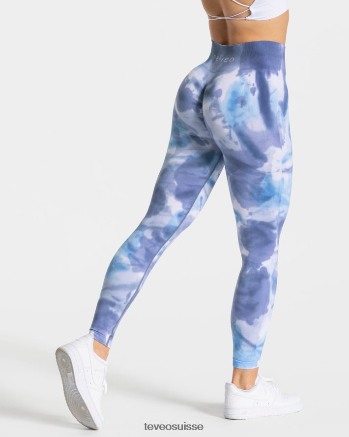 vêtements femmes TEVEO 40204P58 leggings scrunch tie-dye océan