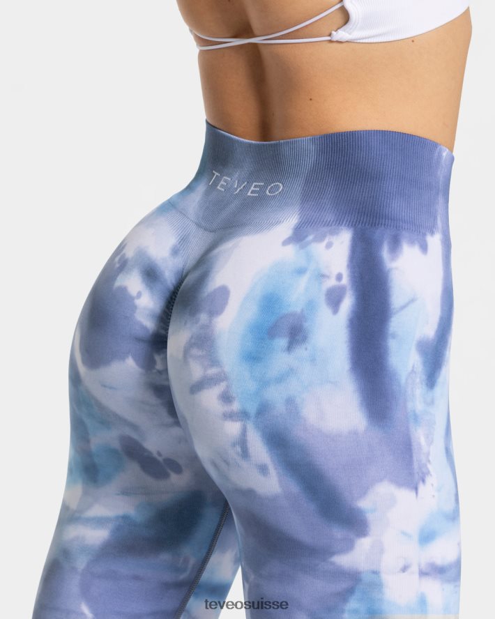 vêtements femmes TEVEO 40204P58 leggings scrunch tie-dye océan
