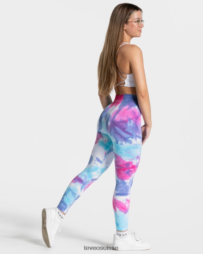 vêtements femmes TEVEO 40204P59 leggings scrunch tie-dye froid