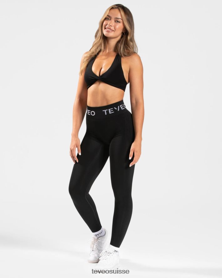vêtements femmes TEVEO 40204P65 legging froissé emblématique noir