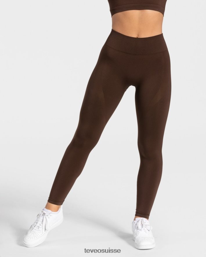 vêtements femmes TEVEO 40204P72 charmant legging froissé brun