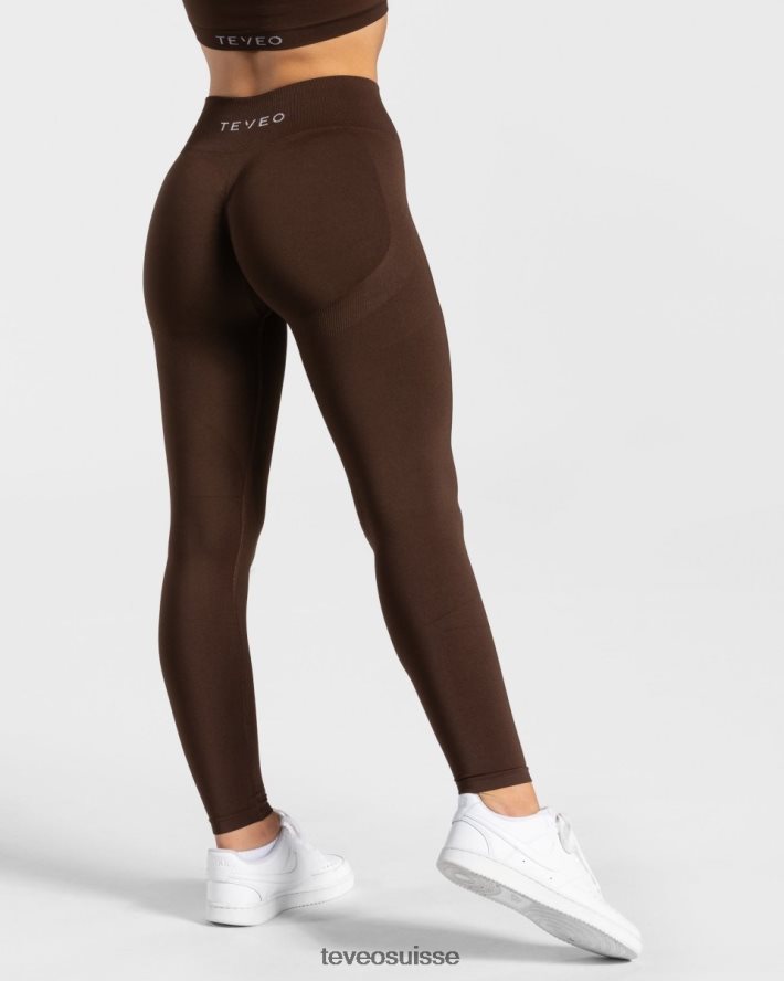 vêtements femmes TEVEO 40204P72 charmant legging froissé brun