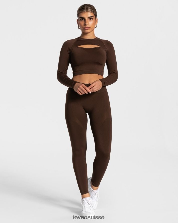 vêtements femmes TEVEO 40204P72 charmant legging froissé brun
