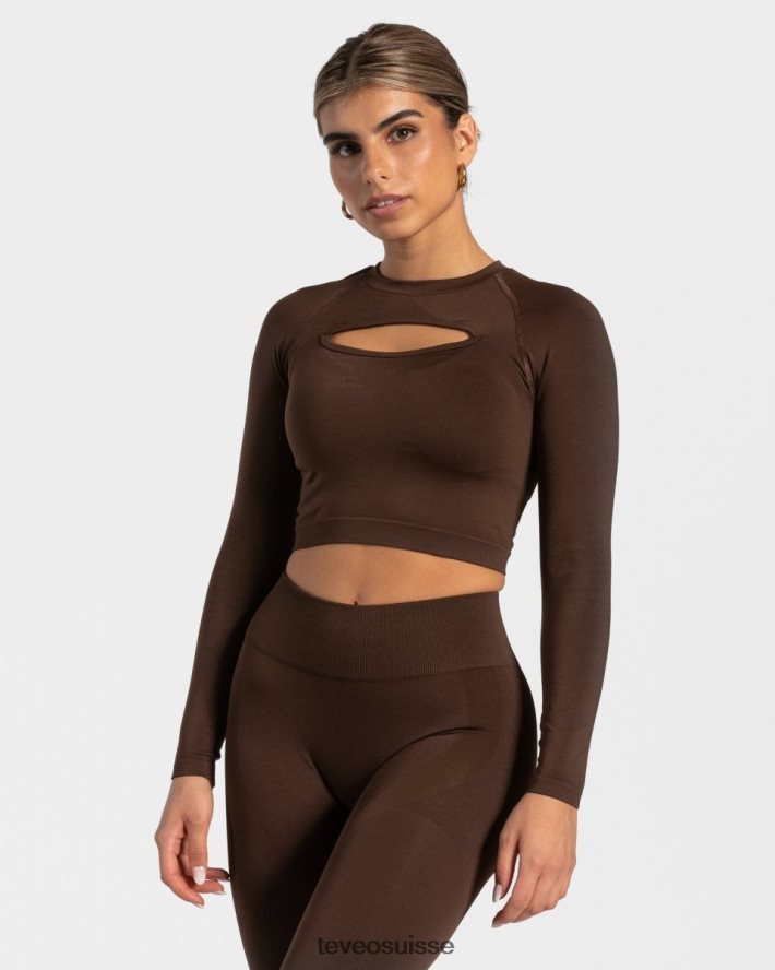 vêtements femmes TEVEO 40204P72 charmant legging froissé brun