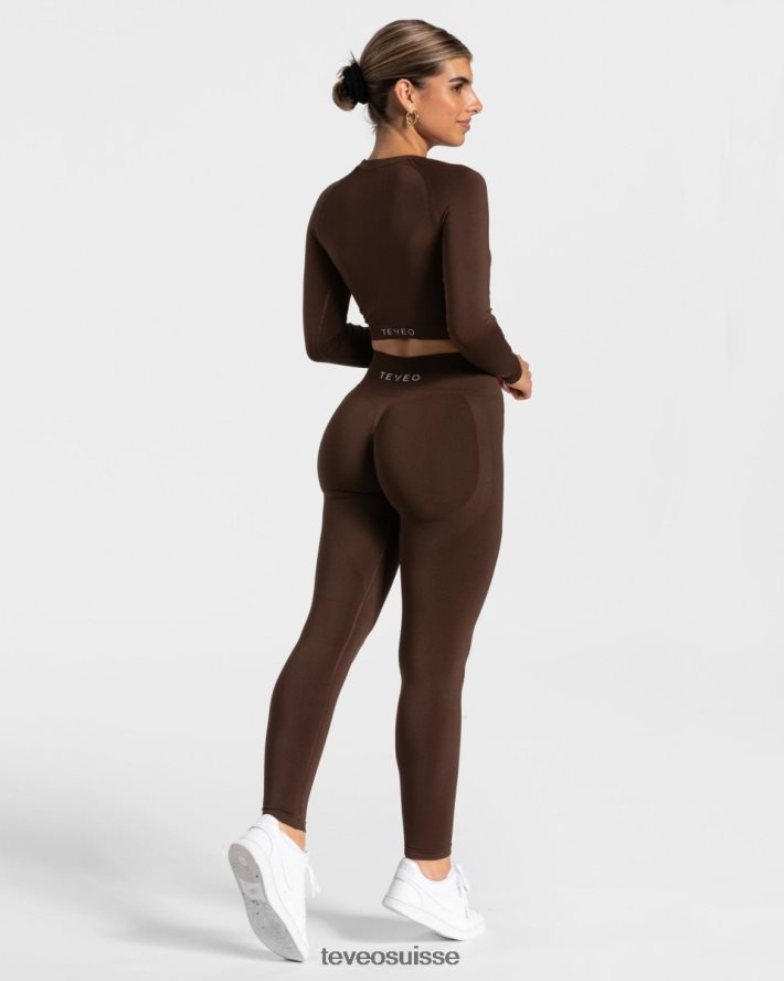 vêtements femmes TEVEO 40204P72 charmant legging froissé brun