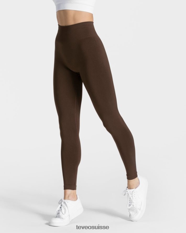 vêtements femmes TEVEO 40204P74 leggings chics marron foncé