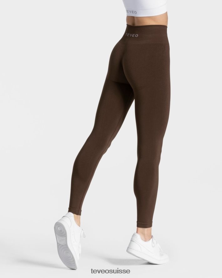 vêtements femmes TEVEO 40204P74 leggings chics marron foncé