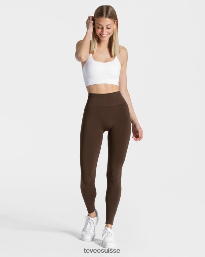 vêtements femmes TEVEO 40204P74 leggings chics marron foncé