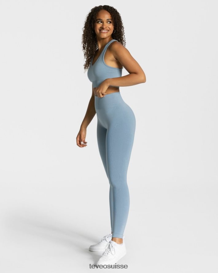 vêtements femmes TEVEO 40204P82 leggings chics bleu acier