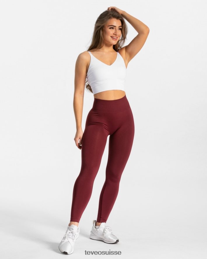 vêtements femmes TEVEO 40204P84 leggings chics vin rouge
