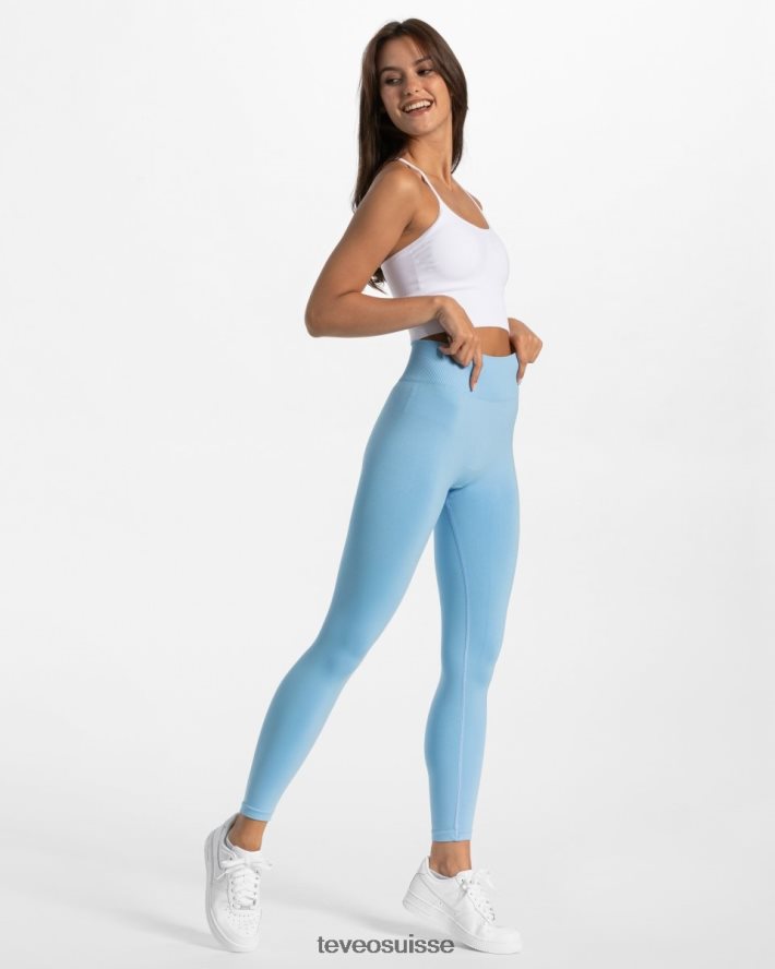 vêtements femmes TEVEO 40204P85 legging scrunch intemporel bleu bébé